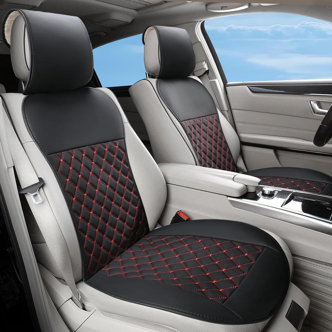 2pcs Car Seat Covers,Leather Water Proof Material No Slip Soft Car Seat