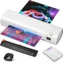 9 Inch Portable Laminator Machine with Anti-Jam Tech, All-in-One A4 Thermal Laminator w/Trimmer & Corner Rounder for Home, Office, School, Business, 40 Sheets IncludedMatte White