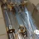 Tessco 4 Sets Gold 7 Arm Floor Candelabra 46.5'' Tall Floor Candle Holders Metal Candle Holders with Acrylic Lampshade Candlestick Centerpiece for Electronic Wedding Home Party Decoration