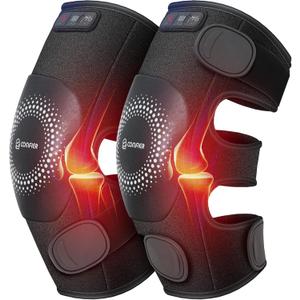 COMFIER Cordless Knee Massager with Heat and Vibration for Pain Relief, Graphene Heating pad for Knee with 3 Heat Levels & 5 Massage Modes, Rechargeable Heated Massage Knee Brace (Black)