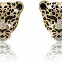 Bling Rhinestone Leopard Head Car Air Freshener Vent Clip, Sparkly Cheetah Print Auto Decoration, Refillable Essential Oil Diffuser, Cute Car Accessories for Women (Gold)