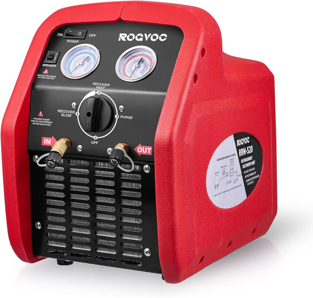 Portable 3/4 HP Refrigerant Recovery Machine, Single Cylinder