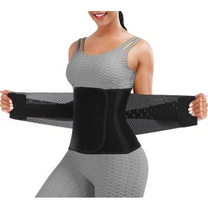 ChongErfei Waist Trainer Belt for Women Man - Waist Trimmer Ab Belt - Tummy Control Body Shaper (Medium, Black)