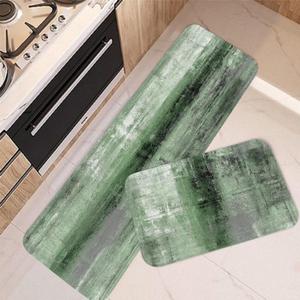 Sage Green Abstract Kitchen Rug 2 Pcs Rugs and Mats Art Kitchen Rugs Decor Non-Slip Kitchen Mat Set for Kitchen Floor Laundry Room,20"x32" + 20"x47",Sage Green (06)
