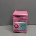 Adevena Electronic Piggy Bank, Mini ATM Password Money Bank Cash Coins Saving Box for Kids, Cartoon Safe Bank Box Perfect Toy Gifts for Boys Girls (Pink)