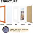 DecorUhome 9x12 Picture Frame, Display Pictures 6x8 with Mat or 9x12 without Mat, Wall & Tabletop Display Photo Frame, Orange, 1 Pack
