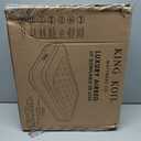 King Koil Pillow Top Plush Full Size Air Mattress with Built-in Pump for Home, Camping & Guests, 16" Inflatable Airbed Luxury Double High Adjustable Blow Up Bed, Waterproof, (Black)