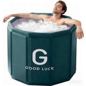 Sincat Portable Foldable Ice Bath Tub, Large Portable Tub For Adults, Green | Easy To Assemble, Collapsible Design, Suitable For Outdoor Gym, Family Bathroom Spa Use