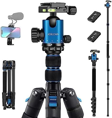 JOILCAN Tripod for Camera, 81" Aluminum Camera Tripod, 83" DSLR Tripods & Monopods, Heavy Duty Travel Tripod for Binoculars Spotting Scope Telescope, Payload 35lb