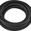 8AN 20FT PTFE Fuel Line Hose, E85 Stainless Steel Nylon Braided Fuel Hose Compatible with all Automotive Fuels, Lubricants, and Coolant - Black