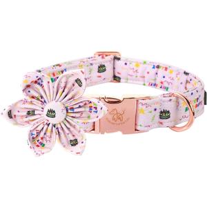 Elegant Little Tail Birthday Collar - Adjustable, Detachable Dog Collar for X-Small Puppy with Cute Flower Design