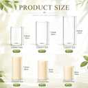 Shihanee 36 Pillar Candles,3'' X 5.9", 7.9", 9.8",Clear,Ivory