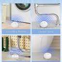 Geevon 4 Pack Water Leak Detectors, 100dB Water Sensor Alarms Flood Detector for Basements, Bathrooms, Laundry Rooms, Kitchens, Garages, and Attics, Water Alarms Battery-Operated (Battery Included)