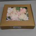Floroom Cream Blush Artificial Flowers Fake Roses Peonies and Greenery Combo Box Set for DIY Pink Wedding Bouquets Bridal Shower Centerpieces Floral Arrangements Party Tables Home Decorations