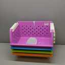 Kids' Toys Storage Organizer Bins Baskets with Wheels Can Move Everywhere Large 4 Baskets Natural/Primary (Primary Collection) (Purple&Blue&Orange&Green)