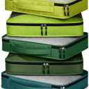 5 Pcs Packing Cubes for Suitcase Large Travel Cubes Carry on Luggage Organizer Bags for Clothes Accessories(S,Green)