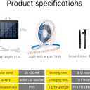 Solar LED Strip Lights Outdoor Waterproof Solar Powered Rope Light 19.6FT 180 LED 6000K White Cuttable Tape Lighting for Outside, Pool, Stair, Sign (Upgraded Version)