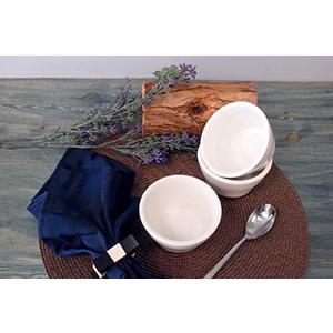 Tuxton Home Reno Eggshell White 8-Ounce Mini Bowl, Set of 6, Beige, Off White; Heavy Duty; Chip Resistant; Lead and Cadmium Free; Freezer to Oven Safe up to 500°F