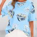 PRETTYGARDEN Summer Leopard Print Tops for Women Short Sleeve Crew Neck Floral T Shirts Casual Blouses (S)