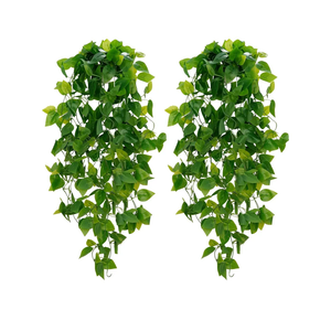 BLEUM CADE Fake Hanging Plants, 2pcs Artificial Hanging Plant, Faux Pothos Vines Hanging Plant Greenery for Wall Home Living Room Indoor Outdoor Decor (No Baskets)
