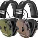 PROHEAR 2 Pack Electronic Ear Protection for Shooting with 4X Sound Amplification, Gun Range Hearing Protection Muffs, NRR 23dB Noise Reduction Headphones for Hunting, Green and Brown