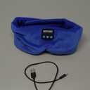 Sleep Mask Bluetooth 5.4 Headphones Soft Wireless Headband Eye Mask Blackout with Microphone (Blue)
