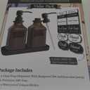 Soap Dispenser - 1 Pack, Antique Design Thick Amber Glass Hand Soap Dispensers; 304 Rust Proof Stainless Steel Black Pump, for Kitchen, Bathroom- Black (Brushed-black)