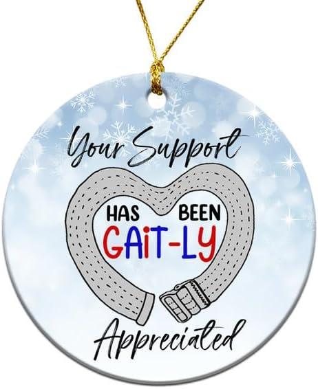 Physical Therapy Christmas Ornaments 2025 - Double -Sided Ceramic Ornament for Christmas Tree, Physical Therapist Gifts for Women Men, Appreciation Thank You Gifts for PTs, Doctors and Nurses, Pack Of 2