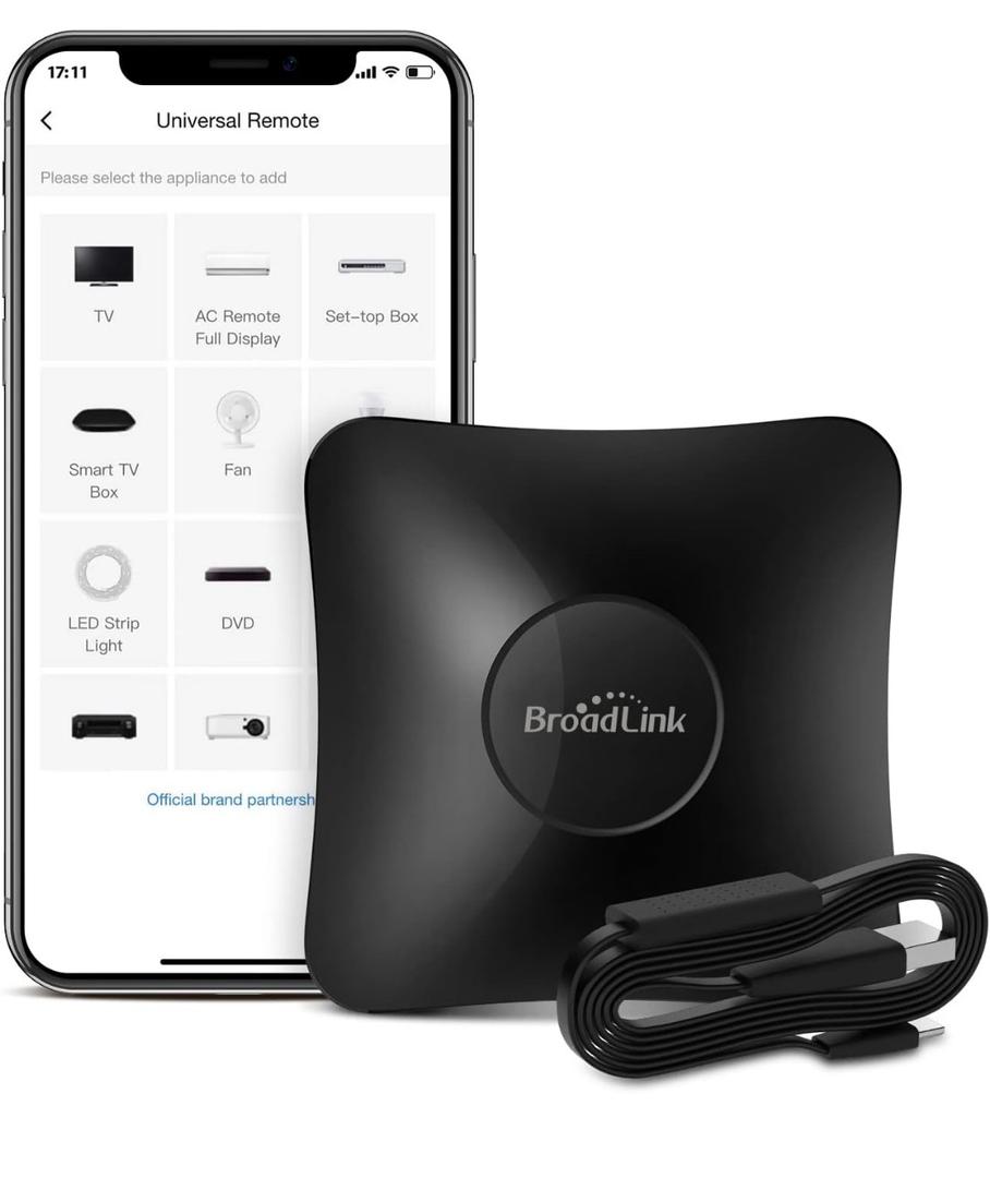 Broadlink RM4 pro Smart IR/RF Remote Control Hub with Sensor Cable(2.4GHz Wi-Fi Only)-WiFi IR/RF Blaster for Home Automation, TV, Curtain, Shades Remote, Works with Alexa, Google Assistant, IFTTT