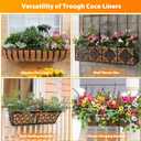 Legigo 2 Pack 48 Inch Square Coco Liners Planter Baskets Liner- Natural Coconut Coir Basket Liner Replacement, Window Box Liners Trough Coconut Liners for Wall Planter Garden Deck Fence Flower Baskets