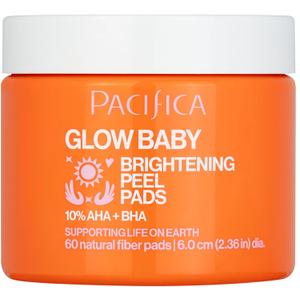 Pacifica Glow Baby Brightening Peel Pads 10% AHA + BHA Exfoliating Face Pads for Glowing Skin Resurfacing Glycolic Acid & Salicylic Acid Pad to Smooth Texture & Minimize Pores Fragrance Free 60 Count