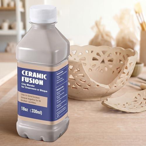 Lounsweer 18oz Bisque Fix for Clay & Bisque, Repairs Cracks & Restores Ceramic Clay, Strong Repairs and Bonding for Handles & Accessories