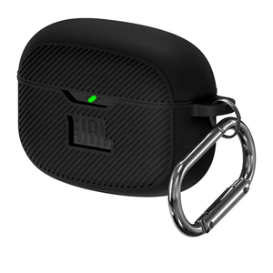 Silicone Case for JBL Vibe Beam 2, JBL Vibe Beam, JBL Vibe 200TWS, Protective Cover with Carabiner (Black)