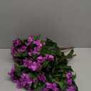Uqueeten 15.7”Spring Decorations for Home Flowers Fake Plants Fake Flowers Artificial Impatiens Bouquet Flowers for Outdoors Silk Faux Flowers Impatiens Plants Decor Indoor Planters 6PCS (Purple)
