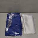 8Pack Disposable Plastic Tablecloths and Satin Table Runner Set Blue and Silver Dot Tablecloth Silver Satin Table Runner for Wedding Birthday Baby Shower Anniversary Christmas New Year Party Supplies