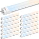 T8 LED Bulbs 4 Foot, LED Tube Lights 4ft Type A+B, 24W, 3200LM, 6 CCT(3000K-6500K) Plug and Play or Ballast Bypass, Fluorescent Light Bulb 48 Inch T10 T12 Tube Replacement, Dual-Ended, Frosted,12 Pack