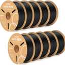 ELEGOO Rapid PETG Filament 1.75mm Black 10KG, High Speed 600mm/s 3D Printer Filament Dimensional Accuracy +/- 0.02 mm, 10 Pack 1kg Cardboard Spool(2.2lbs) Fits for Most FDM 3D Printers