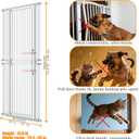 74.8" Extra Tall Pet Gate for Cat, 29.5"-36" Extra Wide Cat Gate with 8 Pressure Bolts, NO Drilling Pressure Mounted Tall Dog Gate Indoor, (White)