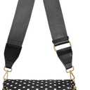 Polka Dots Crossbody Bag Bum Bag for Women,Spacious Checkered Purse Fanny Packs Belt Bag (Black Polka Dots)