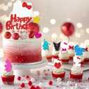 3 x Cute Cat Birthday Party Cake Toppers Decorations, 10Pcs hellow Cupcake Toppers For Cakes,Birthday's Celebrations