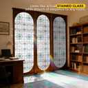 OHTMERU 3D Stained Glass Window Privacy Film, Heat Control UV Blocking Static Cling Decorative Window Film for Bathroom,Front Door,Home Non Adhesive,35.4 x 78.7 inches Verdant Whispers