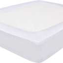 White Box Spring Cover Full Size - 100% Cotton Blend Elastic Wrap Around 4 Sides Fits Full Size Beds, Soft, Washable - Bed Skirt Alternative Bed Frame Cover White