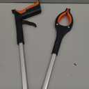 2-Pack Grabber Reacher Tool,32 Inch Extra Long Foldable Pick Up Stick with Strong Grip Magnetic,360Rotating Anti-Slip Jaw,Trash Claw Grabber Tool,Trash Picker Tool for Outdoor & Indoor (Orange)