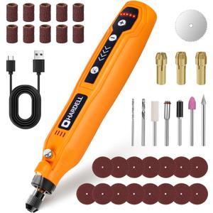 HARDELL Mini Cordless Rotary Tool 3.7V, 5-Speed and USB Charging with 35 Accessories, Multi-Purpose Power Rotary Tool for Sanding, Polishing, Drilling, Carving, Engraving, DIY Crafts
