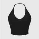 SHENHE Women's Y2k Halter Neck Snake Print Top Sleeveless Fitted Gothic Crop Cami Top Black X-Large