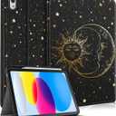 Uppuppy for iPad 10th Generation Case 10.9 Inch, for iPad 11th(A16) 2025 Girls Cute Boys Women Folio Cover Pencil Holder Sun and Moon Aesthetic Cool Design Kawaii Teens Tablet Cases for Apple 10/11