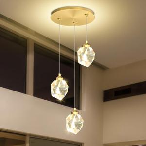 Gold Pendant Light Dimmable LED 3-Light Modern Pendant Light Kitchen Island Dining Room Bar, 3-Lights, Gold