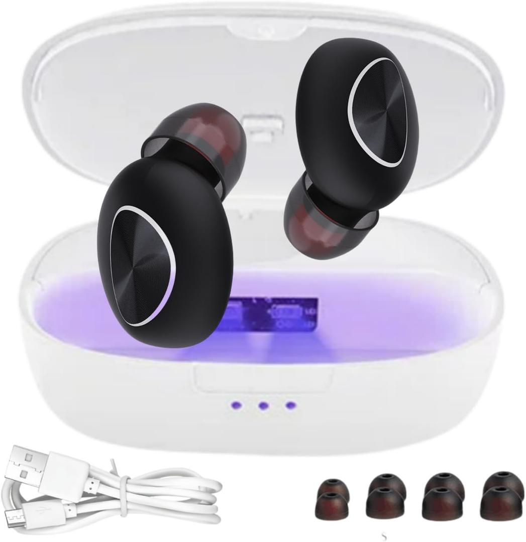 Noise Reduction Earplugs for Sleep, 35dB Noise Cancelling Ear Plugs for Sleeping, Hearing Protection, Snoring Blocking, Side Sleepers, Travel (Black, Ear Plugs with 4 Pairs Ear Tips and Carrying Case)