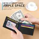 RUNBOX Wallet for Men Slim 11 Credit Card Holder Slots Leather RFID Blocking Small Thin Men's Wallet Bifold Minimalist Front Pocket Large Capacity Gift Box