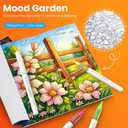 XIAPN 36 Acrylic Paint Markers with Coloring Book | With Canvas Bag and Mood Garden Coloring Book, Brush Tip Markers for DIY Art & Crafts -Fabric, Rock, Wood, Glass, Metal